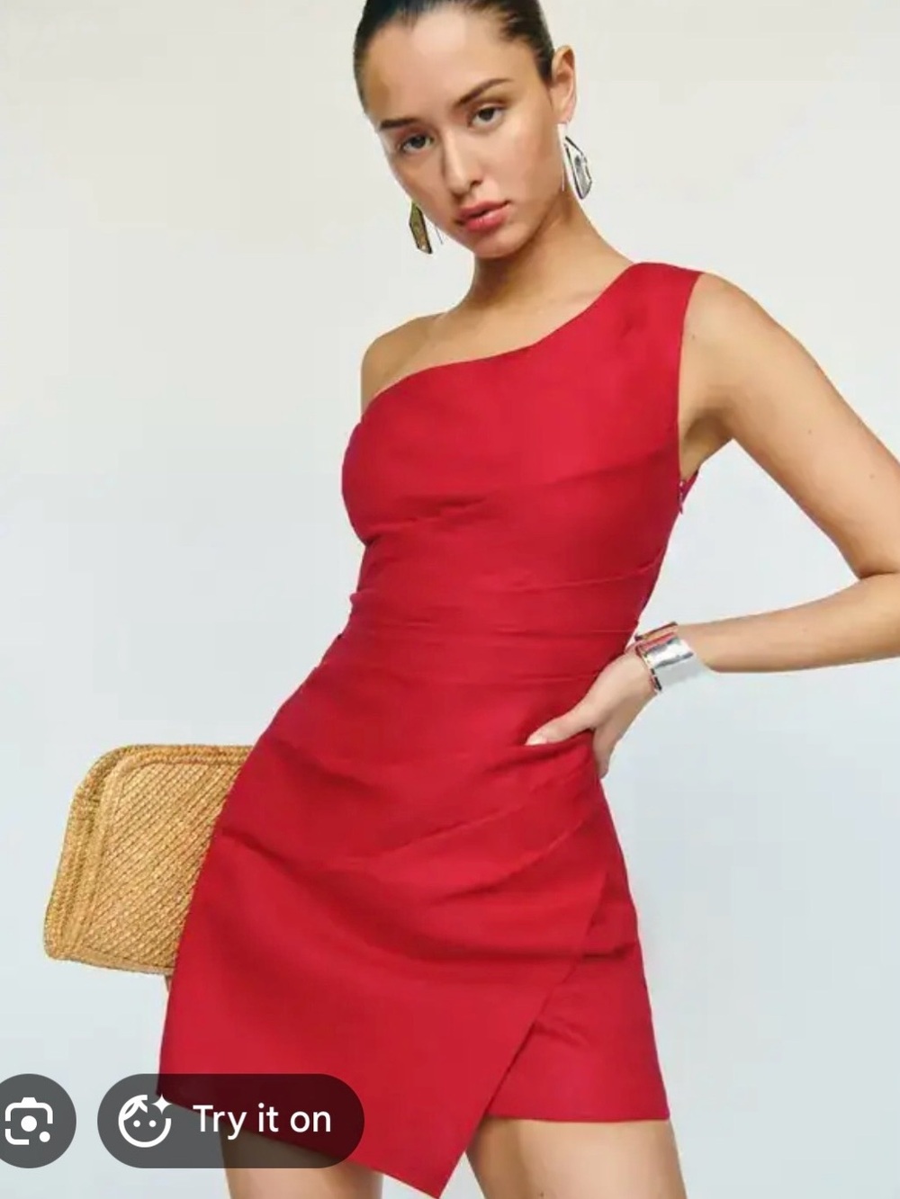 Reformation One-Shoulder Red Mini Dress